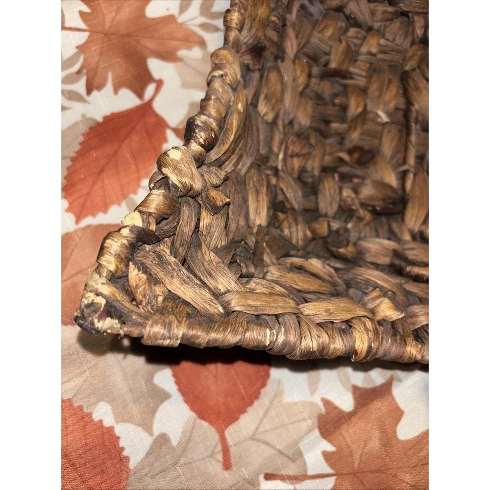 Rectangle Brown Woven Baskets Natural Fibers Set‎ Of Two